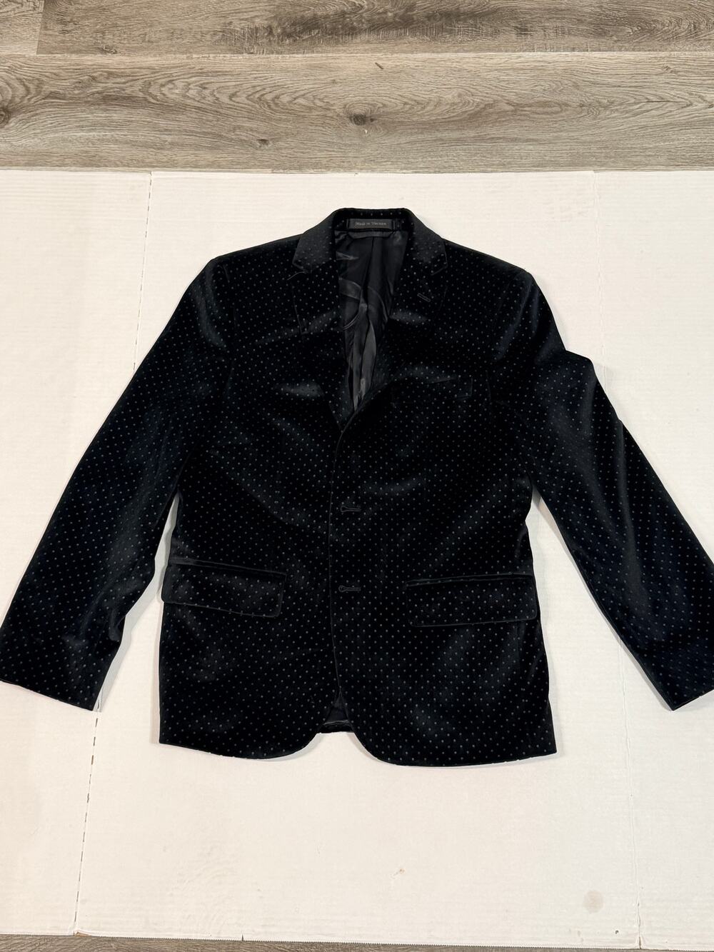 Lauren Ralph Lauren Boys 14R Black Velvet Polka Dot Blazer Sport Coat Formal